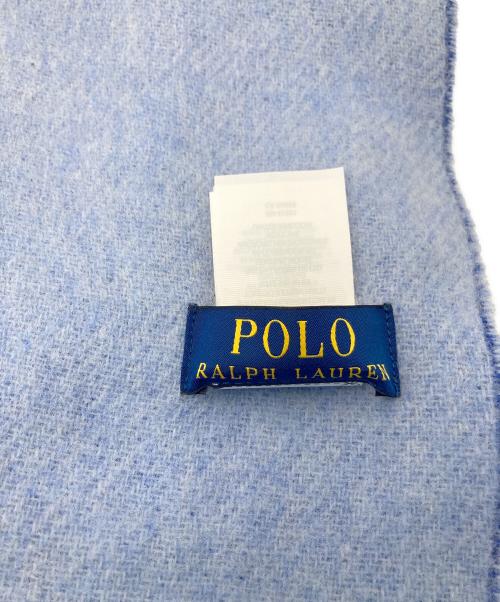 POLO RALPH LAUREN（ポロ・ラルフローレン）POLO RALPH LAUREN (ポロ・ラルフローレン) ウールマフラー ブルー 未使用品の古着・服飾アイテム