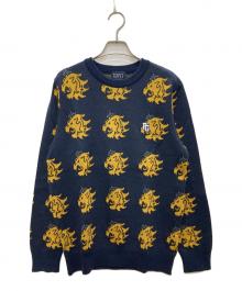 PEARLY GATES（パーリーゲイツ）の古着「総柄ニット」｜ネイビー