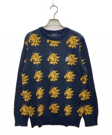 PEARLY GATES パーリーゲイツ ライオン総柄ニットセーター サイズ5 中古・古着通販】PEARLY GATES (パーリーゲイツ) 総柄ニット ネイビー