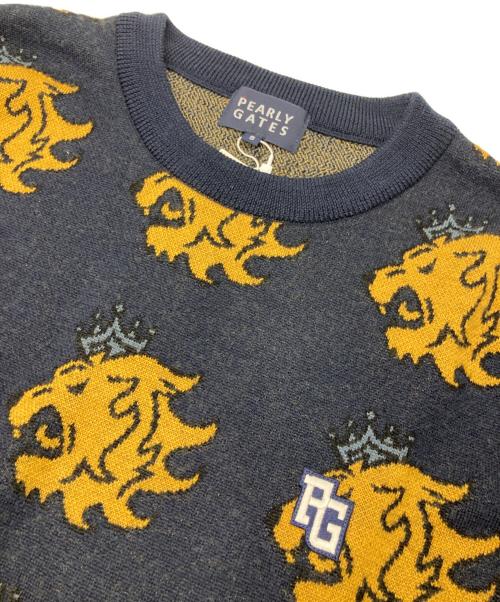 PEARLY GATES（パーリーゲイツ）PEARLY GATES (パーリーゲイツ) 総柄ニット ネイビー サイズ:5の古着・服飾アイテム