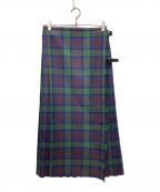 GLEN FYNEグレンファイン）の古着「チェックスカート」｜グリーン×パープル