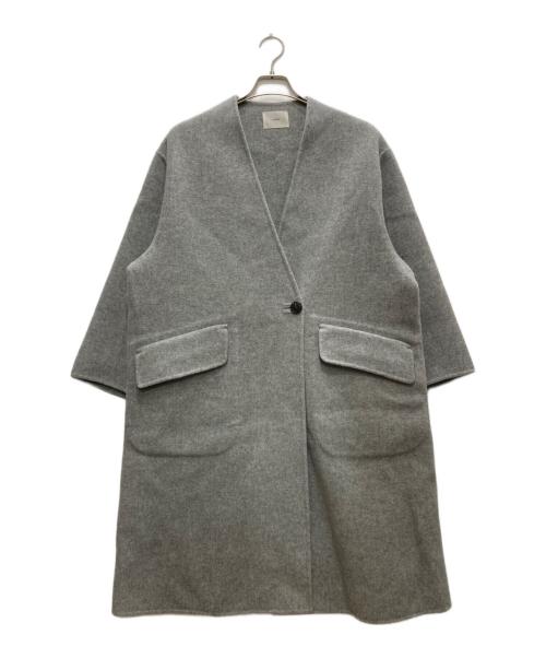 IENA（イエナ）IENA (イエナ) モッサーダブルフェイス Vネックコート グレー サイズ:38の古着・服飾アイテム