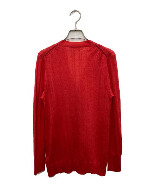 Salvatore Ferragamo（サルヴァトーレ フェラガモ）Salvatore Ferragamo (サルヴァトーレ フェラガモ) Vネックカーディガン レッド サイズ:Lの古着・服飾アイテム