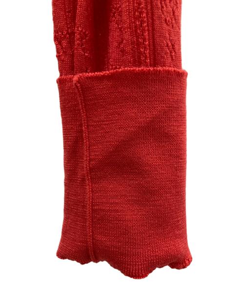 Salvatore Ferragamo（サルヴァトーレ フェラガモ）Salvatore Ferragamo (サルヴァトーレ フェラガモ) Vネックカーディガン レッド サイズ:Lの古着・服飾アイテム