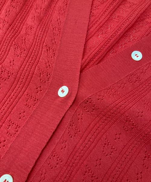 Salvatore Ferragamo（サルヴァトーレ フェラガモ）Salvatore Ferragamo (サルヴァトーレ フェラガモ) Vネックカーディガン レッド サイズ:Lの古着・服飾アイテム