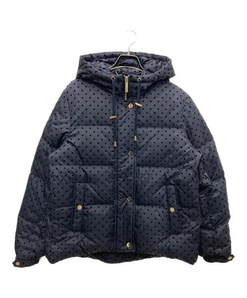 Kate Spade（ケイトスペード）Kate Spade (ケイトスペード) フロックド ドット ショート パファー ジャケット ネイビー サイズ:Ⅿの古着・服飾アイテム