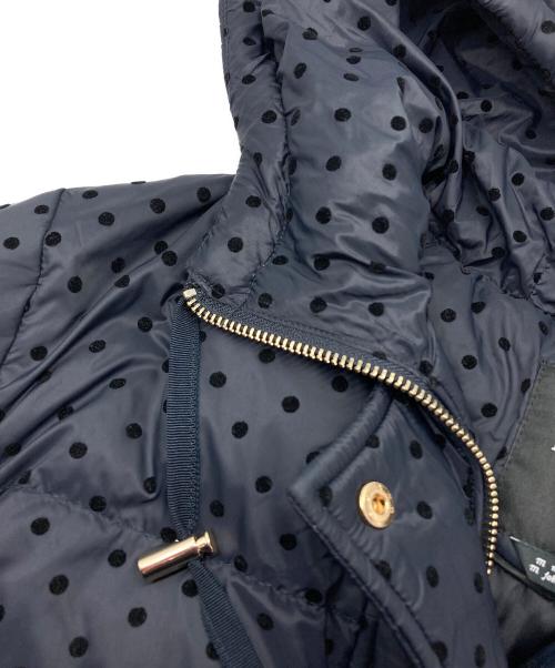 Kate Spade（ケイトスペード）Kate Spade (ケイトスペード) フロックド ドット ショート パファー ジャケット ネイビー サイズ:Ⅿの古着・服飾アイテム