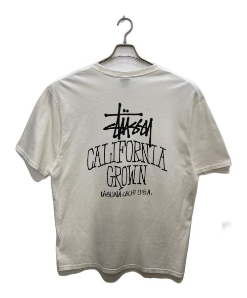 stussy（ステューシー）stussy (ステューシー) CALI GROWN TEE PIGMENT DYED ロゴTシャツ ホワイト サイズ:Ｌ　の古着・服飾アイテム