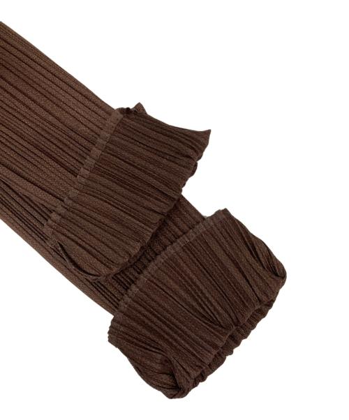 PLEATS PLEASE（プリーツプリーズ）PLEATS PLEASE (プリーツプリーズ) 変形カーディガン ブラウン サイズ:3の古着・服飾アイテム