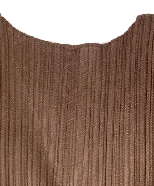 PLEATS PLEASE（プリーツプリーズ）PLEATS PLEASE (プリーツプリーズ) 変形カーディガン ブラウン サイズ:3の古着・服飾アイテム