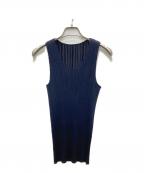 PLEATS PLEASEプリーツプリーズ）の古着「ノースリーブブラウス」｜ネイビー