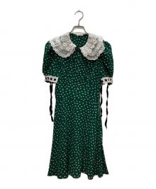 MIU MIU（ミュウミュウ）の古着「総柄ワンピース」｜グリーン×ホワイト