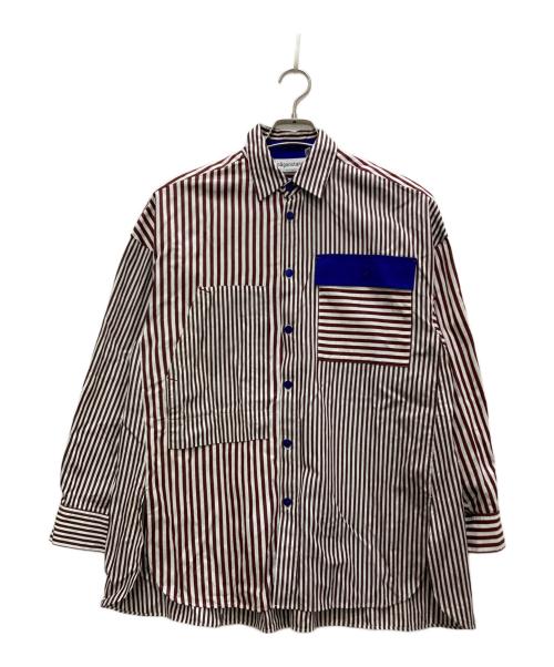 nagonstans（ナゴンスタンス）nagonstans (ナゴンスタンス) mix shirt/ミックスシャツ ホワイト×ブラウン サイズ:Ⅿの古着・服飾アイテム