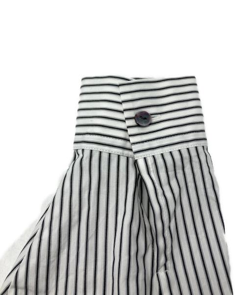 nagonstans（ナゴンスタンス）nagonstans (ナゴンスタンス) 切替ストライプシャツ グリーン サイズ:Ⅿの古着・服飾アイテム