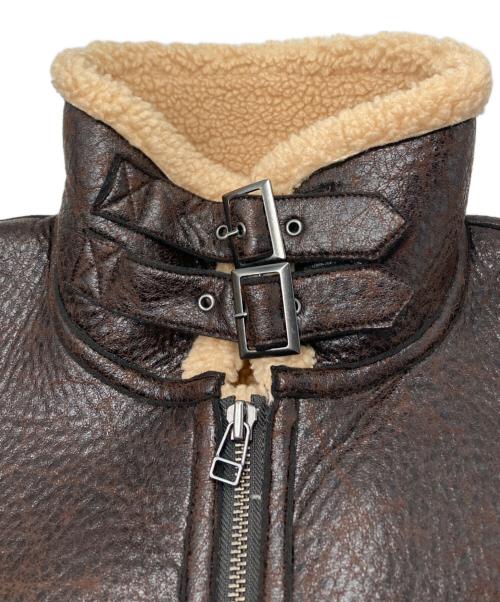 BLACK by moussy（ブラックバイマウジー）BLACK by moussy (ブラックバイマウジー) fake mouton vest/フェイクムートンベスト ブラウン サイズ:freeの古着・服飾アイテム