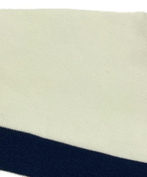 nagonstans（ナゴンスタンス）nagonstans (ナゴンスタンス) FRILL BORDER PULL OVER/フリルボーダープルオーバー ホワイト×ネイビー サイズ:Ⅿの古着・服飾アイテム