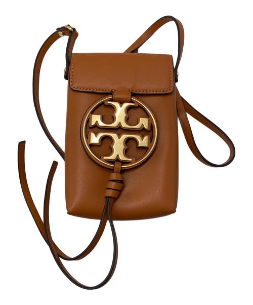 TORY BURCH（トリーバーチ）TORY BURCH (トリーバーチ) ミラーメタルロゴフォンクロスボディバッグ ブラウンの古着・服飾アイテム
