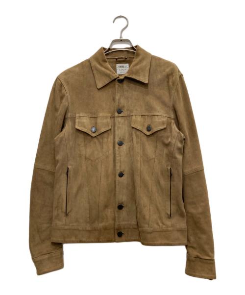 EMMETI（エンメティ）EMMETI (エンメティ) ゴートスキンレザージャケット ベージュ サイズ:46の古着・服飾アイテム