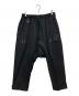 s'yte（サイト）の古着「WASHER FINISHED WOOL GABARDINE STUDS SLIM SAROUEL PANTS」｜ブラック