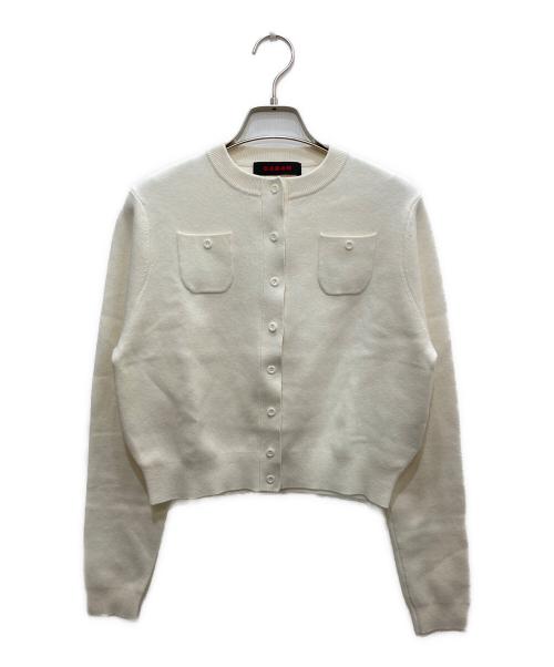 CABAN（キャバン）CABaN (キャバン) コットンカシミヤ クルーネックカーディガン ホワイト サイズ:XSの古着・服飾アイテム