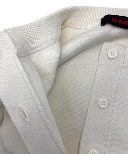 CABAN（キャバン）CABaN (キャバン) コットンカシミヤ クルーネックカーディガン ホワイト サイズ:XSの古着・服飾アイテム