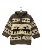 古着フルギ）の古着「カウチンニットカーディガン」｜ホワイト×ブラウン