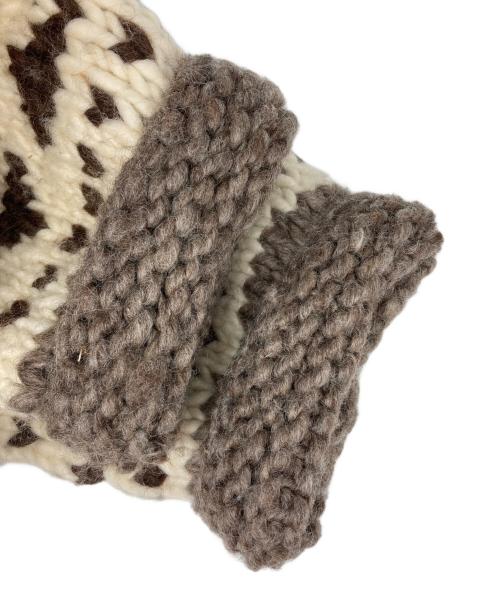 古着（フルギ）古着 (フルギ) カウチンニットカーディガン ホワイト×ブラウン サイズ:ーの古着・服飾アイテム