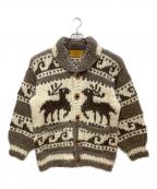 古着フルギ）の古着「カウチンニットカーディガン」｜ホワイト×ブラウン