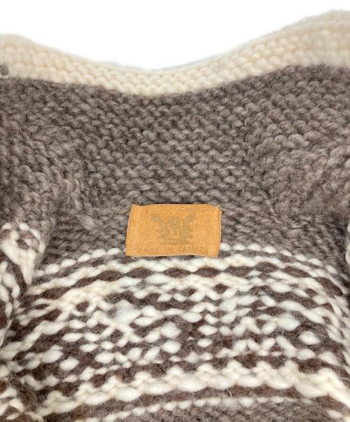 古着（フルギ）古着 (フルギ) カウチンニットカーディガン ホワイト×ブラウン サイズ:ーの古着・服飾アイテム