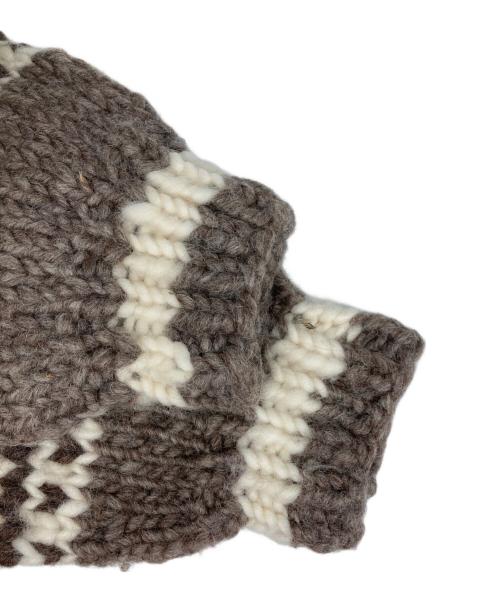 古着（フルギ）古着 (フルギ) カウチンニットカーディガン ホワイト×ブラウン サイズ:ーの古着・服飾アイテム