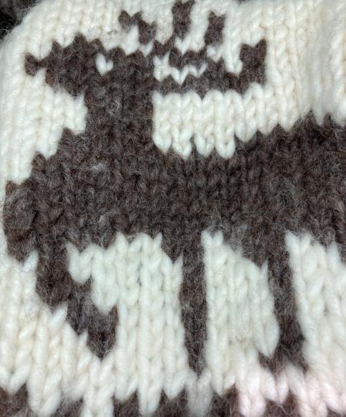 古着（フルギ）古着 (フルギ) カウチンニットカーディガン ホワイト×ブラウン サイズ:ーの古着・服飾アイテム