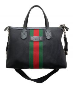 中古・古着通販】GUCCI (グッチ) ナイロン2WAYボストンバッグ ブラック