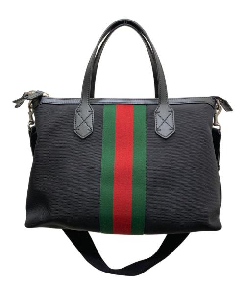 GUCCI（グッチ）GUCCI (グッチ) シェリーライン2WAYトートバッグ ブラックの古着・服飾アイテム