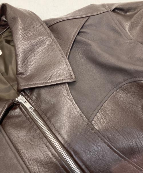 Knuth Marf（クヌースマーフ）Knuth Marf (クヌースマーフ) leather riders blouson/レザー ライダース ブルゾン ブラウン サイズ:Ⅿの古着・服飾アイテム