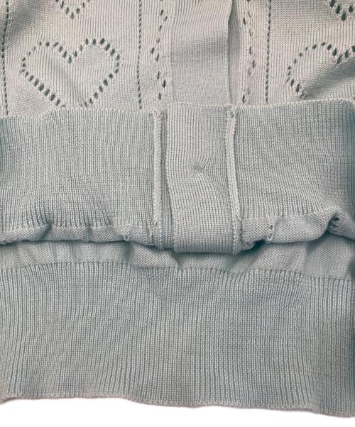 MIU MIU（ミュウミュウ）MIU MIU (ミュウミュウ) ハート柄ニットカーディガン グリーン サイズ:40の古着・服飾アイテム