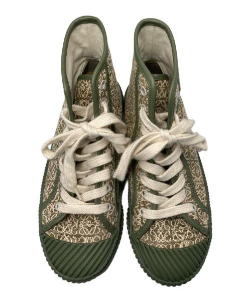 LOEWE（ロエベ）LOEWE (ロエベ) アナグラムハイカットスニーカー グリーン サイズ:36の古着・服飾アイテム