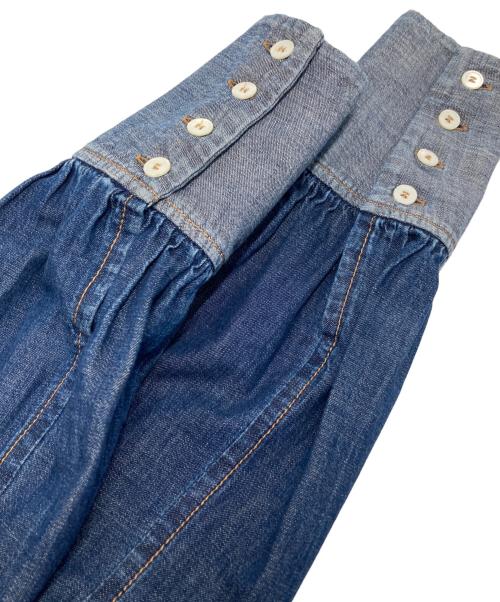 MIU MIU（ミュウミュウ）MIU MIU (ミュウミュウ) ダメージ加工デニムフリルワンピース インディゴ サイズ:38の古着・服飾アイテム