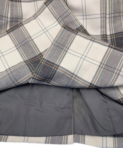 MIU MIU（ミュウミュウ）MIU MIU (ミュウミュウ) チェックトレンチコート ベージュ×グレー サイズ:38の古着・服飾アイテム