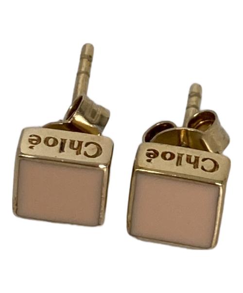 Chloe（クロエ）Chloe (クロエ) スクエアキューブピアス ゴールドカラーの古着・服飾アイテム