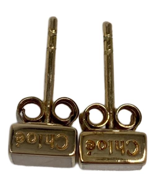 Chloe（クロエ）Chloe (クロエ) スクエアキューブピアス ゴールドカラーの古着・服飾アイテム