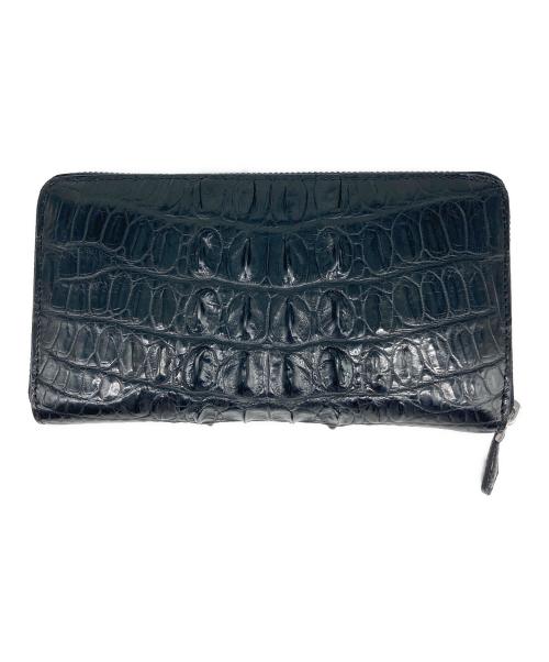 -（--）- (-) クロコダイルレザーウォレット ブラックの古着・服飾アイテム