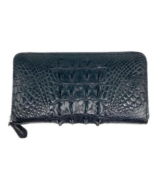 -（--）- (-) クロコダイルレザーウォレット ブラックの古着・服飾アイテム