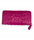 ---）の古着「クロコダイルレザーウォレット」｜ピンク