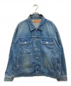 studio sevenスタジオセブン）の古着「Knit Denim Quilted Combination Jacket」｜インディゴ