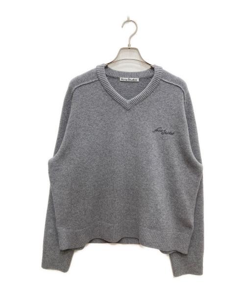 Acne studios（アクネ ストゥディオス）Acne studios (アクネ ストゥディオス) Vネックニット グレー サイズ:Sの古着・服飾アイテム