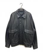 YOKEヨーク）の古着「Leather Flight Jacket/レザー フライト ジャケット」｜ブラック