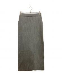 THREE DOTS（スリードッツ）の古着「Lurex sweater rib skirt/ルレックスセーターリブスカート」｜グレー