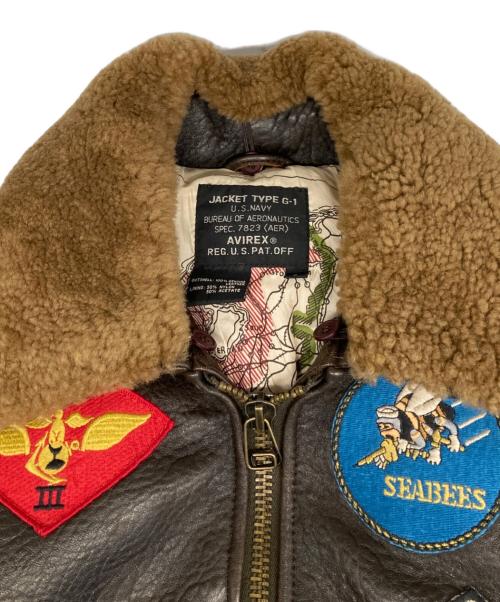 AVIREX（アヴィレックス）AVIREX (アヴィレックス) GOAT G-1 TOP GUNレザージャケット ブラウン サイズ:Ｓの古着・服飾アイテム