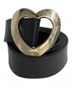 GUCCIグッチ）の古着「ハートレザーベルト」｜ブラック