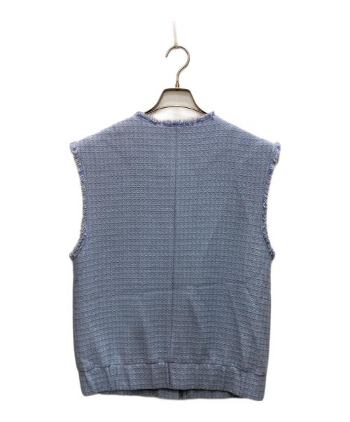 journal standard L'essage（ジャーナルスタンダード レサージュ）journal standard L'essage (ジャーナルスタンダード レサージュ) GIOLICAツイードギャザー ベスト ブルー サイズ:freeの古着・服飾アイテム